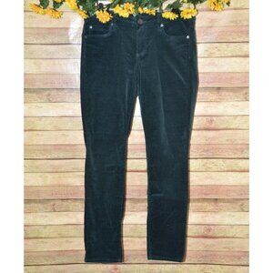 Kut From The Kloth Diana Green Corduroy Skinny Pants Size 12 Mid Rise MINT